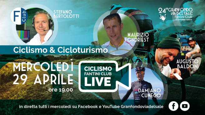 29 Aprile 2020 - GF Via del Sale Live: Maurizio Fondriest, Damiano Cunego e Augusto Baldoni